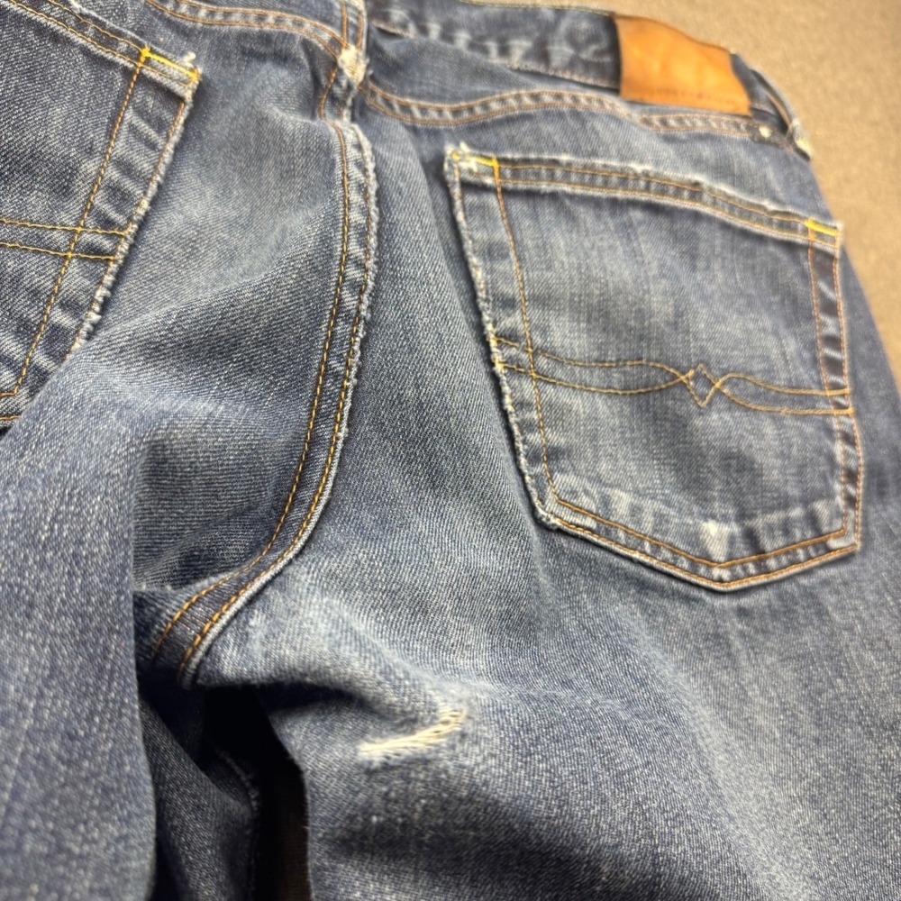 Lucky Brand Jeans Mens 34x32 Vintage Straight Dark Wash Distressed Denim - Picture 14 of 16